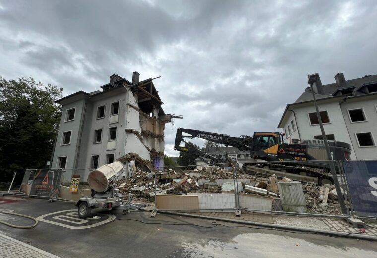 Démolition à Diekirch par Sogeroute